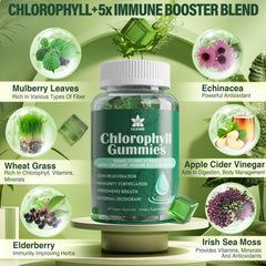 LILICARE Chlorophyll Gummies vegan label visible, emphasizing plant-based ingredients