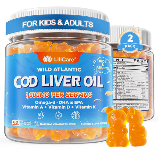 LILICARE Cod Liver Oil Gummies packaging for family wellness