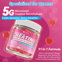 LILICARE Creatine Women Gummies close-up emphasizes chewy texture and flavor appeal.