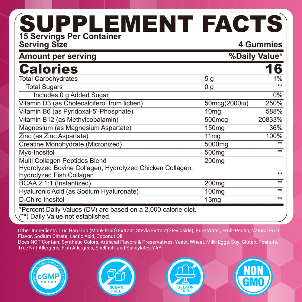 LILICARE Creatine Women Gummies bottle open shows berry flavor and on-the-go use.