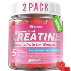 LILICARE Creatine Women Gummies jar highlights convenient energy support during workouts.
