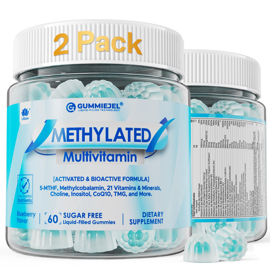 LILICARE methylated multivitamin gummies packaging for daily wellness on the go.