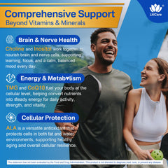 LILICARE methylfolate and B vitamins graphic shows MTHFR-friendly support.