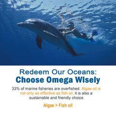 LILICARE no fish taste illustration emphasizing fish-free omega-3