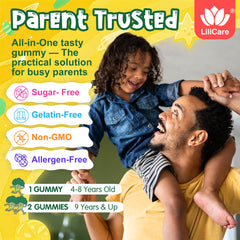 LILICARE non-GMO, gelatin-free, gluten-free allergen-friendly daily vitamin bite.