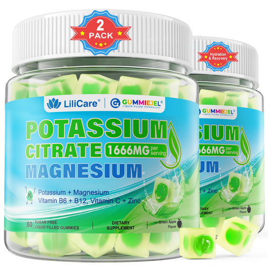 LILICARE Potassium Citrate Gummies with liquid core for quick electrolyte replenishment after workouts.
