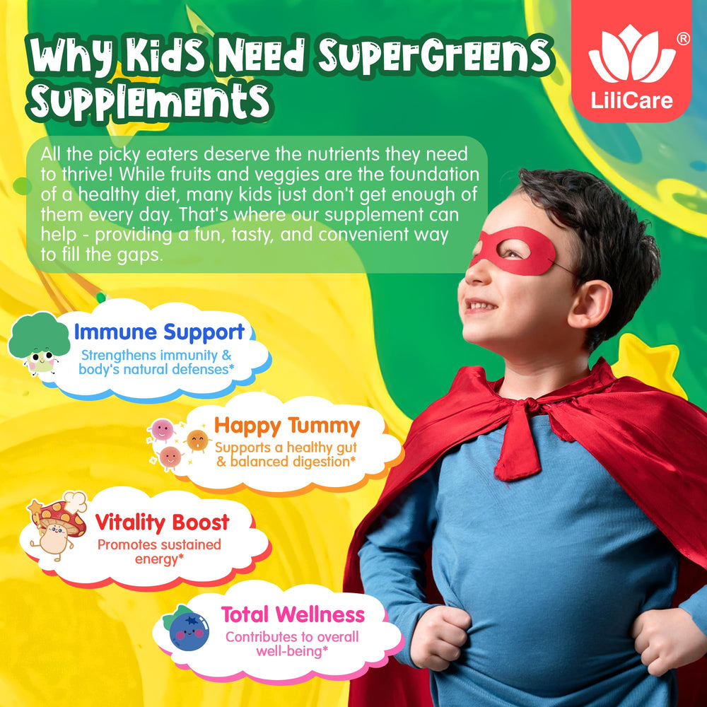 LILICARE shiitake and zinc icon showing immune-support ingredients in gummies.