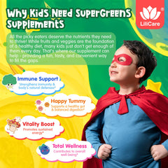LILICARE shiitake and zinc icon showing immune-support ingredients in gummies.