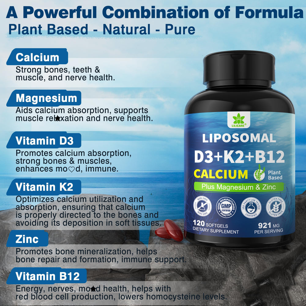 LILICARE softgels on a warm-toned table.