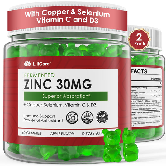 LILICARE Zinc Gummies fermenting process demonstrates fermentation for easier absorption.