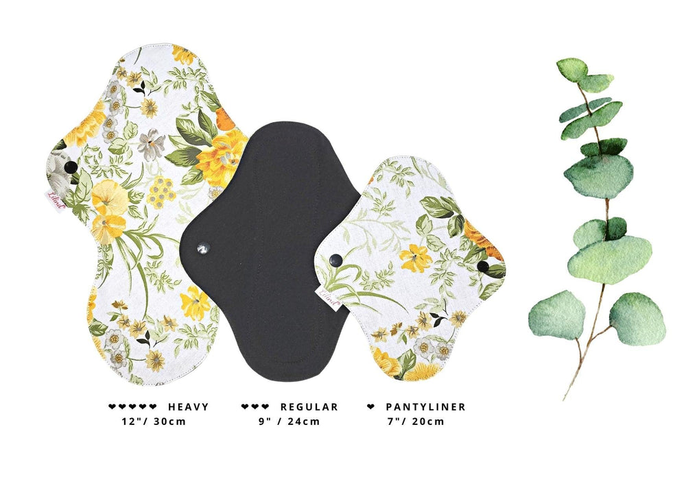 Lilind cloth pad with secure snaps demonstrating stays-in-place design