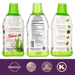 Lily Of The Desert Detox bottle back with ingredients and dosing details