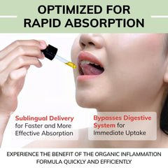 Limelight Herbals Organic Inflammation Formula dropper application for easy daily use