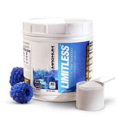 LIMITLESS Magnum blue raspberry tub front shows 504g size