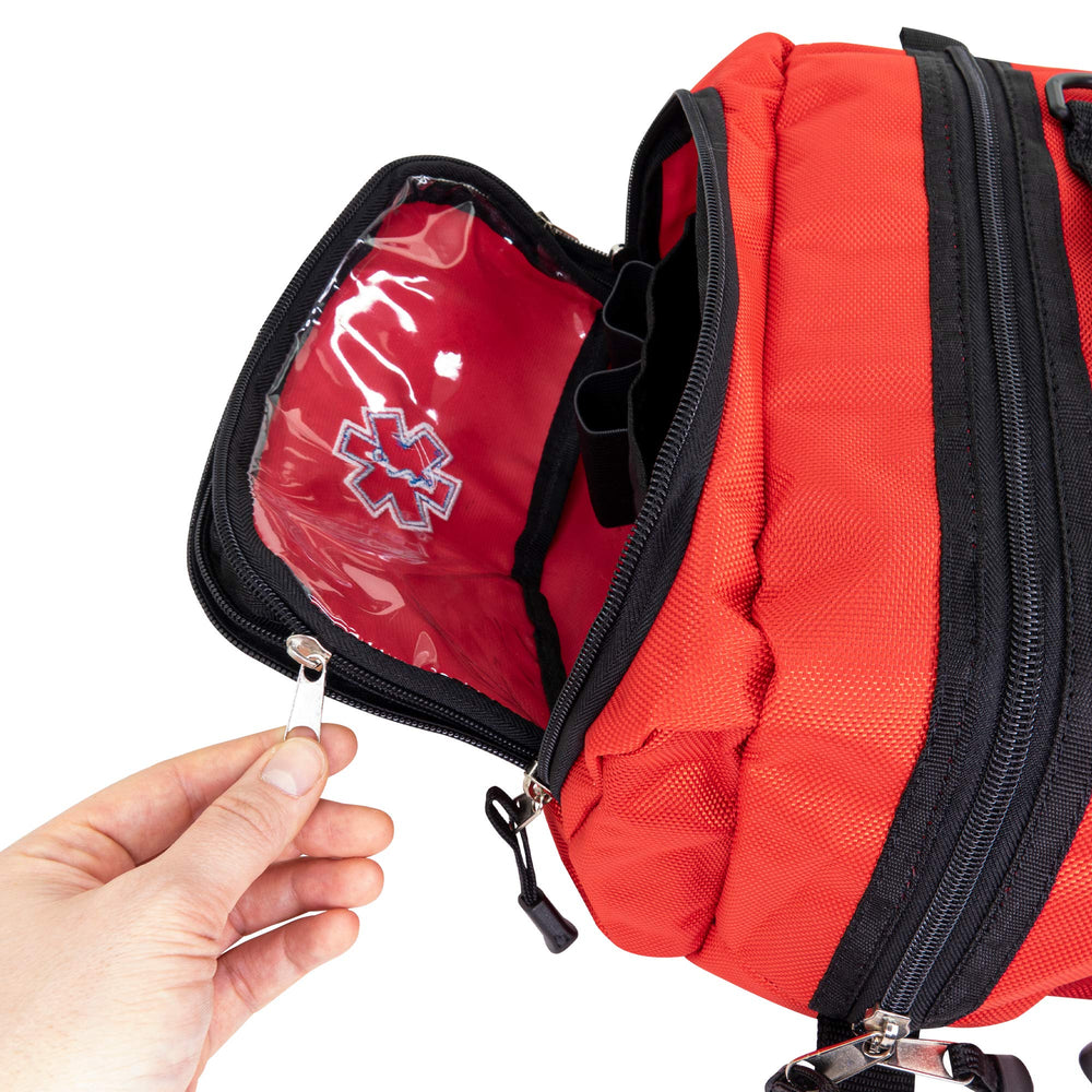 LINE2design Deluxe Medical Fanny Pack Large red color enhances visibility in crowds
