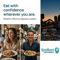 LionHeart HCL 100 mg digestive tablets displayed for balanced stomach acidity