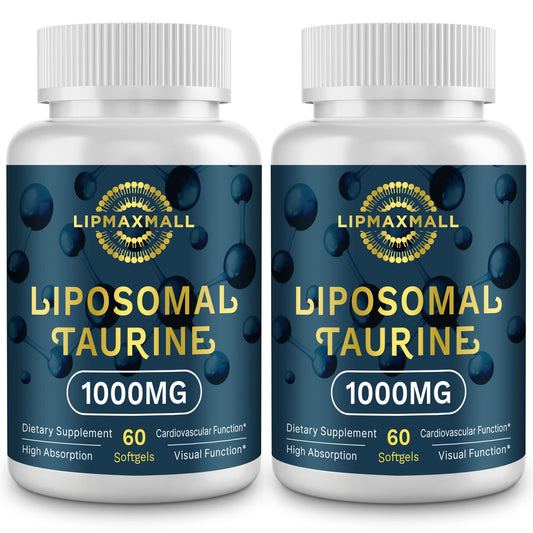 lipmaxmall Liposomal Taurine softgel pack closeup illustrating product and packaging benefits
