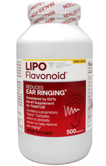 Lipo Flavanoid ear health bottle—daily tinnitus support at a glance.