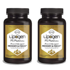 Lipogen PS Plus Extra bottle supports daily focus and memory recall.