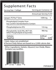 Lipogen PS Plus Extra label highlights patented PS + PA blend.