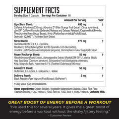 Close-up of LIPORUSH NDS Nutrition XT capsules showing compact thermogenic formula.