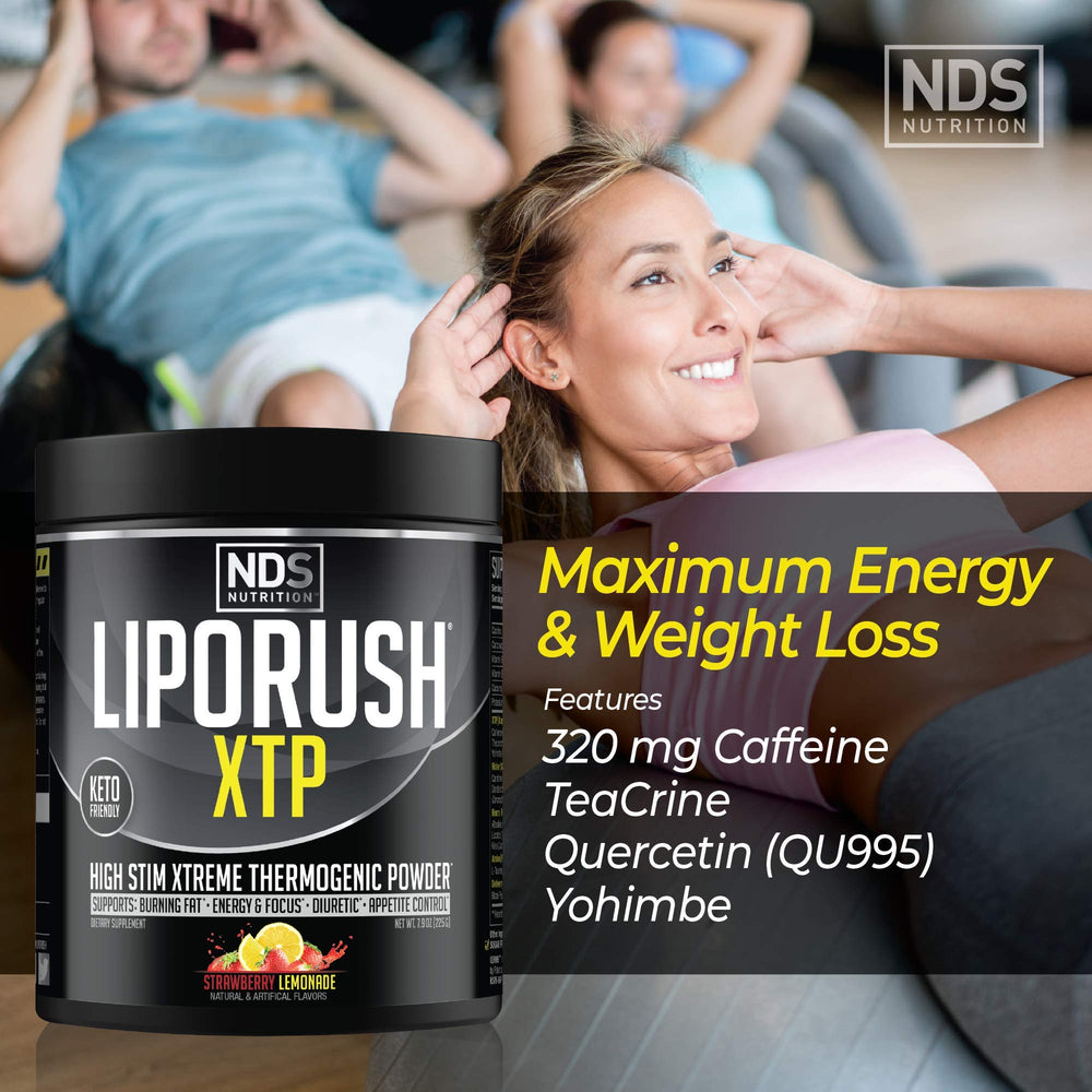 Liporush XTP label close-up highlighting C3G ingredient benefits