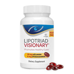 Lipotriad Visionary Eye Vitamins bottle front with brand label for daily eye support.