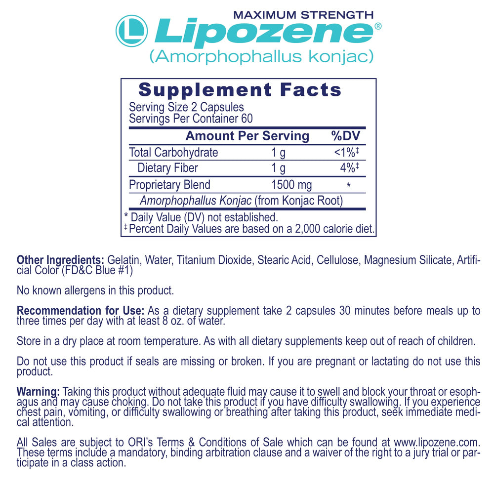 Lifestyle shot of a person taking Lipozene with water before meals