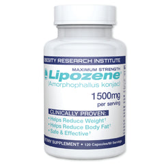 Lipozene MEGA bottle with 120 capsules supports appetite control.
