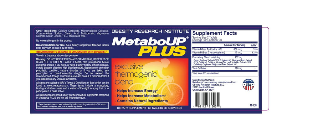 Lipozene MetaboUP Plus capsules close-up suitable for on-the-go consumption.