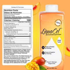 LiquaCel 16g hydrolyzed collagen and 2.5g arginine per 1 oz serving