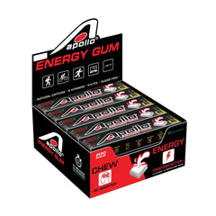 Liquid Core Apollo Energy Gum pack shot showing portable energy and sugar-free formula.