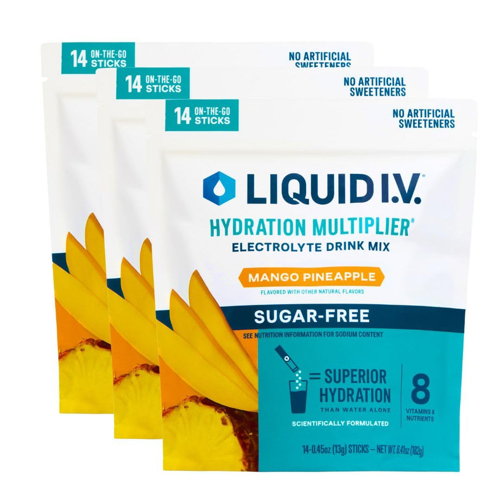 Liquid I.V. Hydration Multiplier Sugar-Free mango-pineapple packet for on-the-go hydration