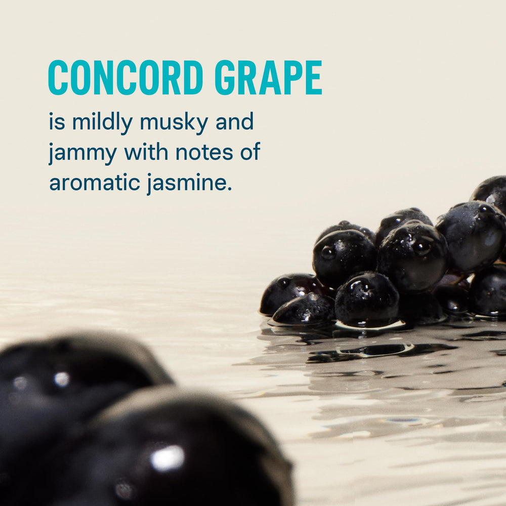 Liquid I.V. Concord Grape packet poured into water for quicker hydration.