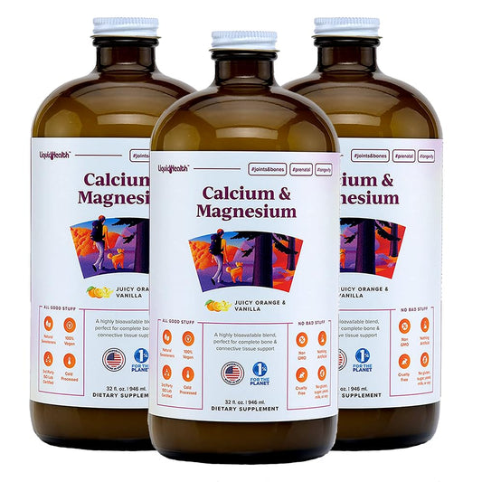 LIQUIDHEALTH calcium and magnesium liquid bottle for bone and joint support