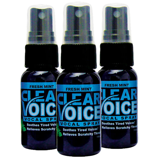 LIQUIDHEALTH Clear Voice bottle front view for travel-ready throat relief