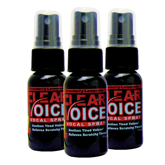 LIQUIDHEALTH Clear Voice spray bottle on stage for vocal relief during performances
