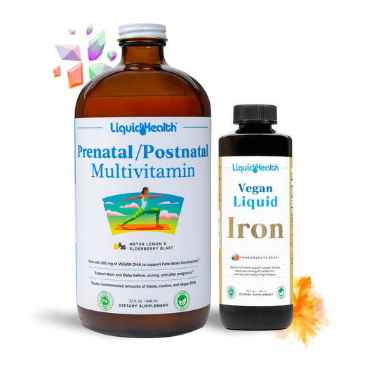 LIQUIDHEALTH prenatal bundle bottle showing full nutrition for mom-to-be