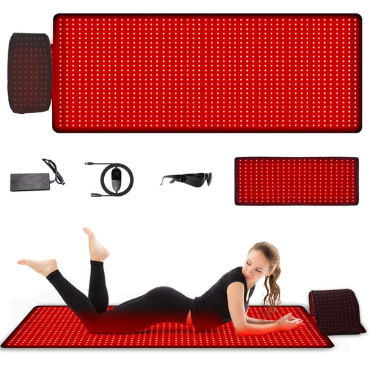 LiteCare red light therapy mat showing full-body coverage for at-home relaxation and targeting warmth.