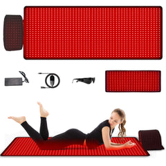 LiteCare red light therapy mat showing full-body coverage for at-home relaxation and targeting warmth.