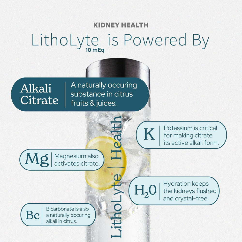 LithoLyte 10mEq stick offers zero calories and taste-free hydration.