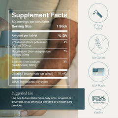 LithoLyte closeup stick dissolving for quick hydration.