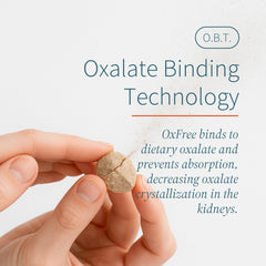 LithoLyte OxFree on kitchen counter during meal planning for oxalate management