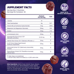 Skull-shaped gummies with raspberry flavor for nightly routine.