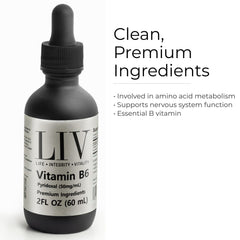 LIV B6 clean ingredients with water and glycerin
