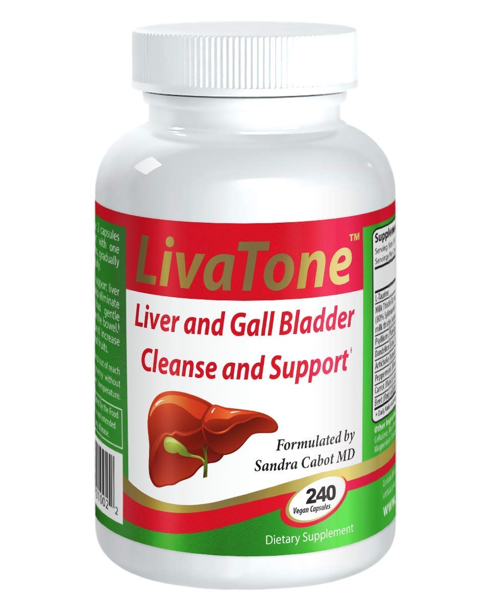 Livatone Liver and Gallbladder Cleanse bottle shown for detox and digestive support.