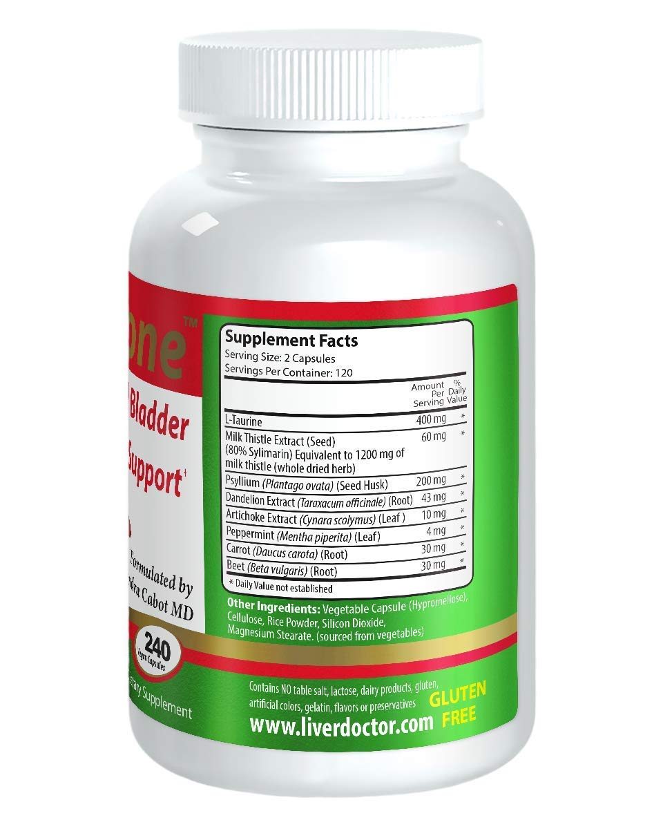 Livatone liver detox capsules close-up highlighting milk thistle and taurine benefits.