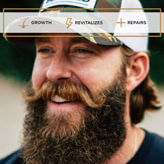 Live Bearded Beard Boost bottle with gloss reflects premium supplement packaging