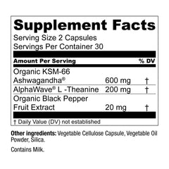 AlphaWave L-Theanine capsules from Live Conscious for relaxation and focus