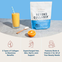 Live Conscious Beyond Collagen ingredients panel showing grass-fed sources and nutritional highlights